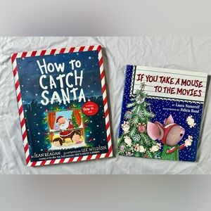 Bundle of 2 Hardcover Children’s Christmas Books – Holiday Santa Mouse